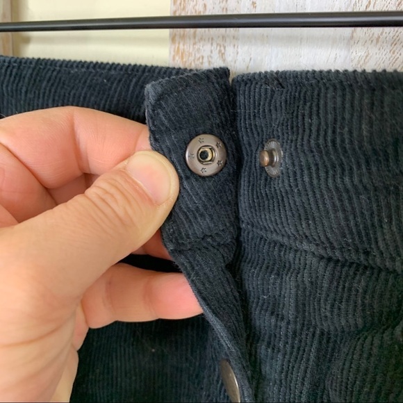 BDG Black Corduroy Snap Button Down Skirt - Picture 4 of 11